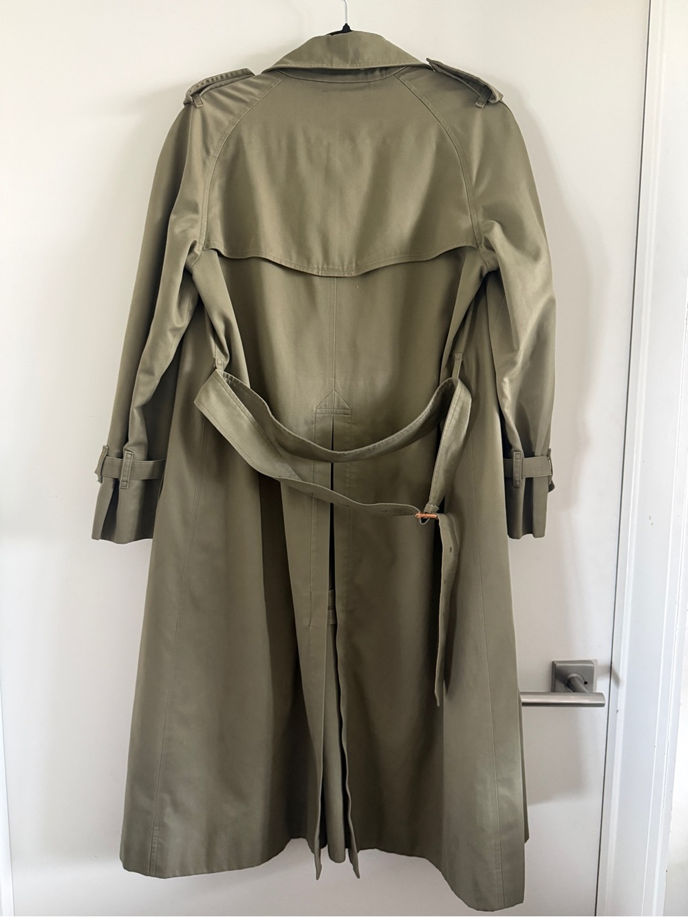 Burberry Olive Trench Coat with Signature Check Lining Vintage 10P - Picture 10 of 12